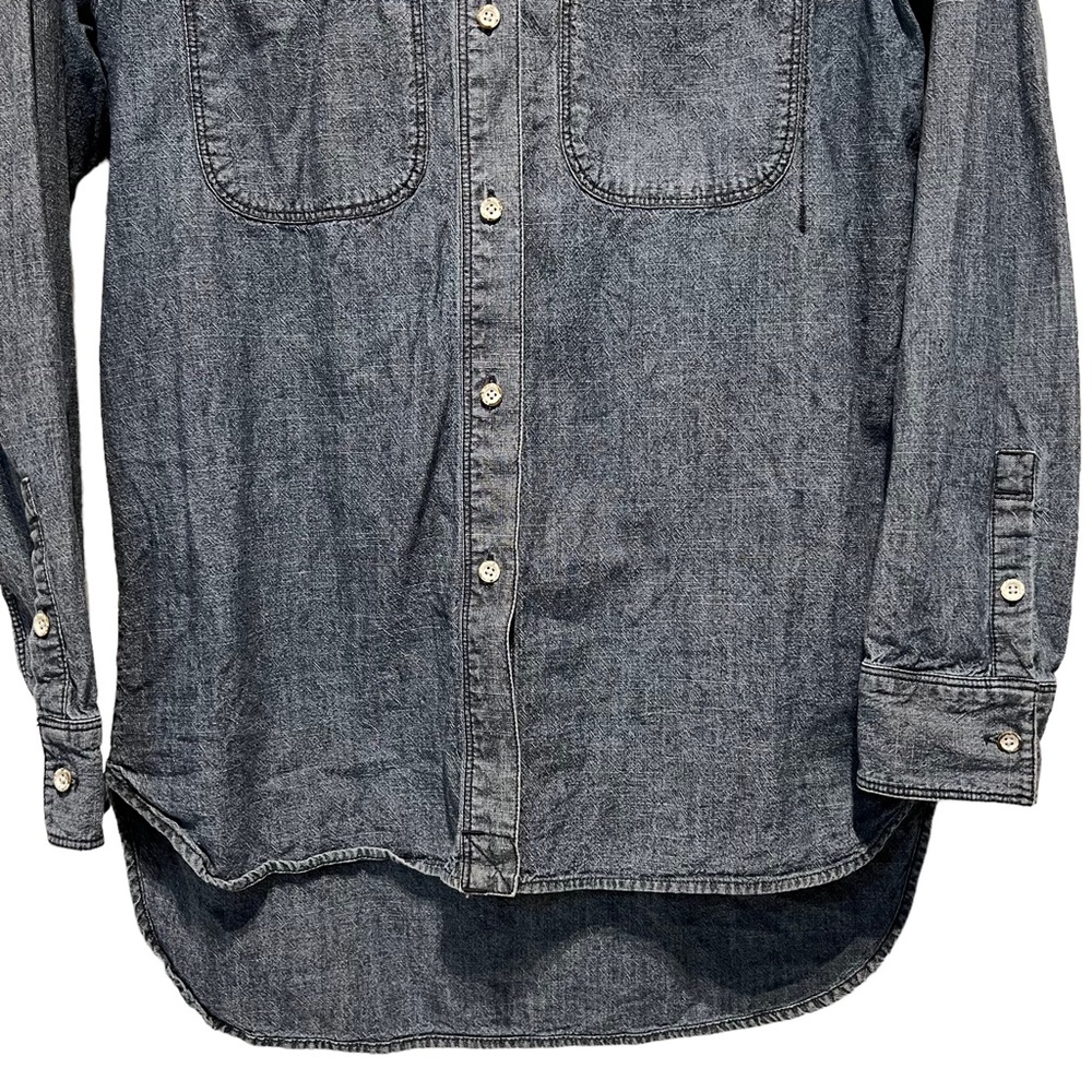 MADEWELL 100% cotton Lightweight Denim Button Down Long Sleeve Shirt XS - Picture 4 of 9